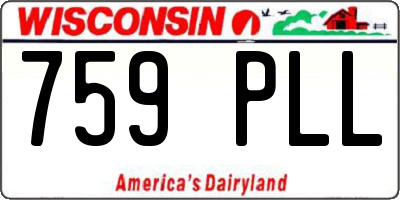 WI license plate 759PLL