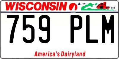 WI license plate 759PLM