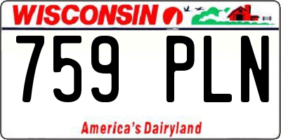WI license plate 759PLN