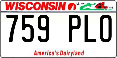 WI license plate 759PLO