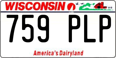 WI license plate 759PLP