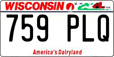 WI license plate 759PLQ