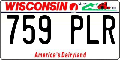 WI license plate 759PLR
