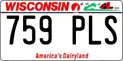 WI license plate 759PLS