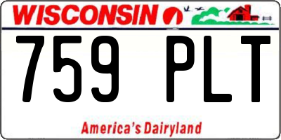 WI license plate 759PLT