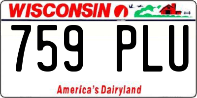 WI license plate 759PLU