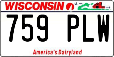 WI license plate 759PLW