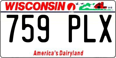WI license plate 759PLX