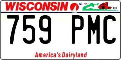 WI license plate 759PMC