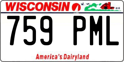 WI license plate 759PML