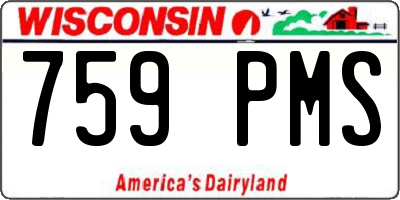 WI license plate 759PMS