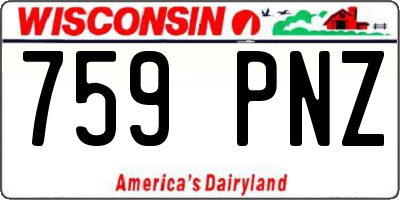WI license plate 759PNZ