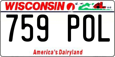 WI license plate 759POL