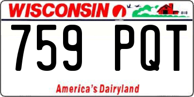 WI license plate 759PQT