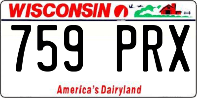 WI license plate 759PRX