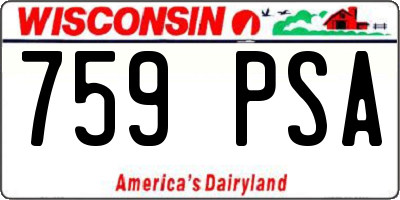 WI license plate 759PSA