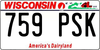 WI license plate 759PSK