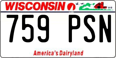 WI license plate 759PSN