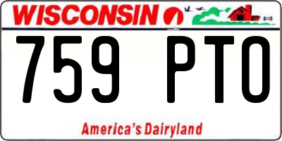 WI license plate 759PTO
