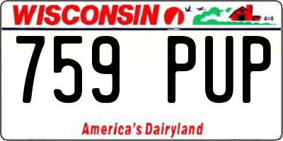 WI license plate 759PUP