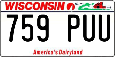 WI license plate 759PUU