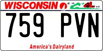 WI license plate 759PVN