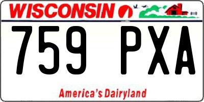 WI license plate 759PXA