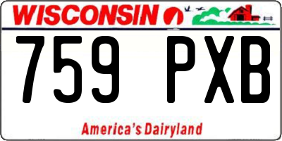 WI license plate 759PXB