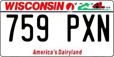 WI license plate 759PXN