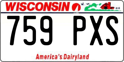 WI license plate 759PXS