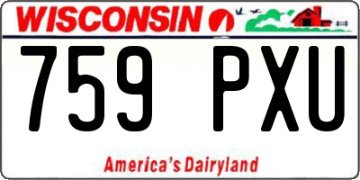 WI license plate 759PXU