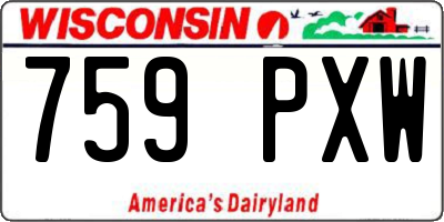WI license plate 759PXW
