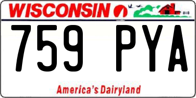 WI license plate 759PYA
