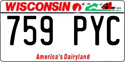 WI license plate 759PYC
