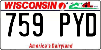 WI license plate 759PYD