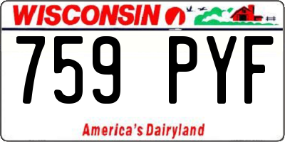 WI license plate 759PYF