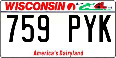 WI license plate 759PYK