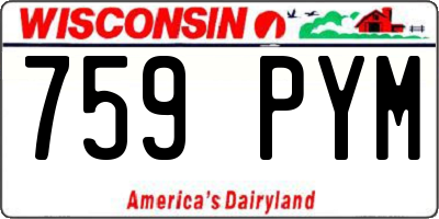 WI license plate 759PYM