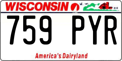 WI license plate 759PYR