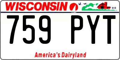 WI license plate 759PYT