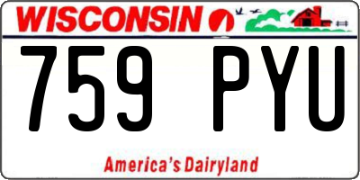 WI license plate 759PYU