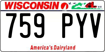 WI license plate 759PYV