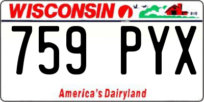 WI license plate 759PYX
