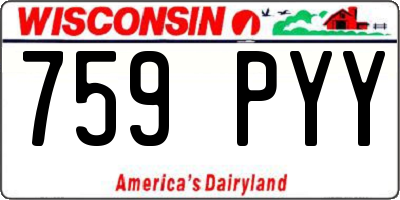 WI license plate 759PYY