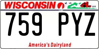 WI license plate 759PYZ