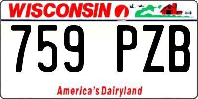 WI license plate 759PZB
