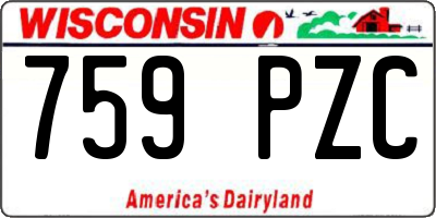 WI license plate 759PZC
