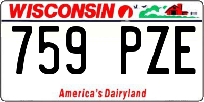 WI license plate 759PZE
