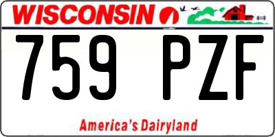 WI license plate 759PZF