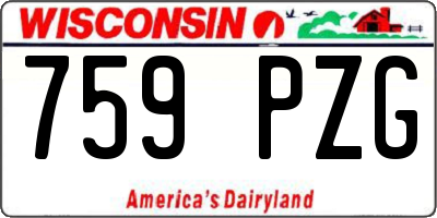 WI license plate 759PZG